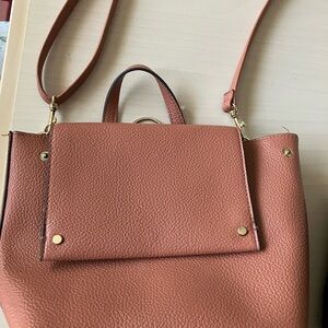 A New Day Brown Shoulder Bag with Structured Design and Versatile Straps